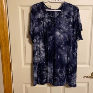 Woman Within tie dyed V-neck tee